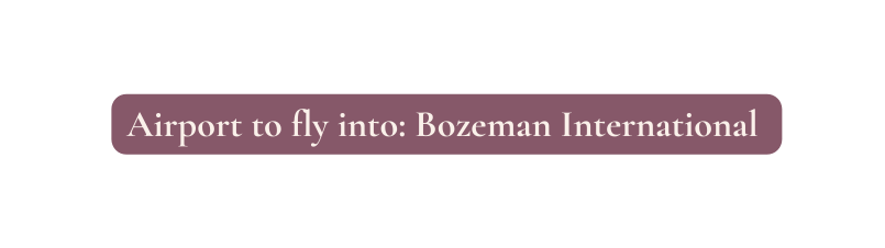 Airport to fly into Bozeman International